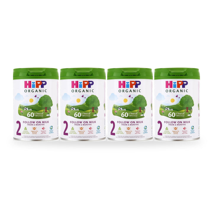 HiPP UK Stage 2 European organic baby formula, 4 pack of 800g cans, for babies 6 to 12 months