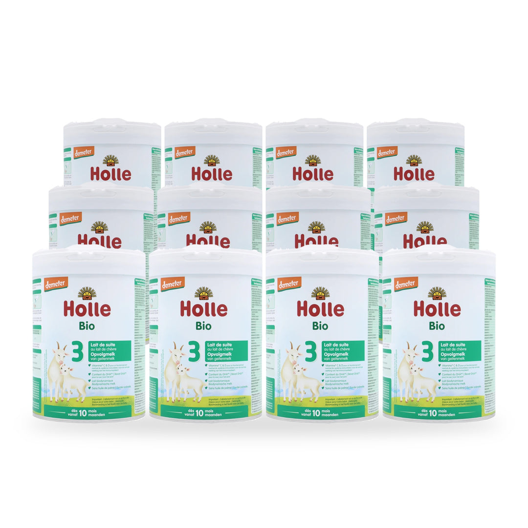 Holle Goat Dutch Stage 3 European organic toddler formula, 12 pack of 800g cans, for toddlers 10 to 36 months