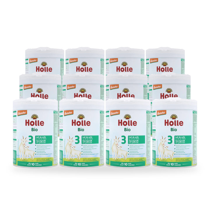 Holle Goat Dutch Stage 3 European organic toddler formula, 12 pack of 800g cans, for toddlers 10 to 36 months