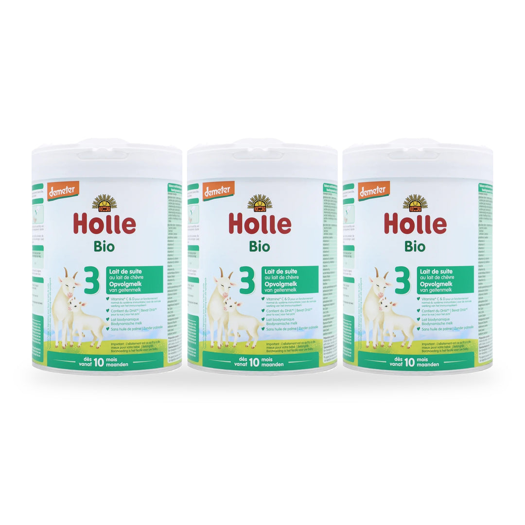 Holle Goat Dutch Stage 3 European organic toddler formula, 3 pack of 800g cans, for toddlers 10 to 36 months