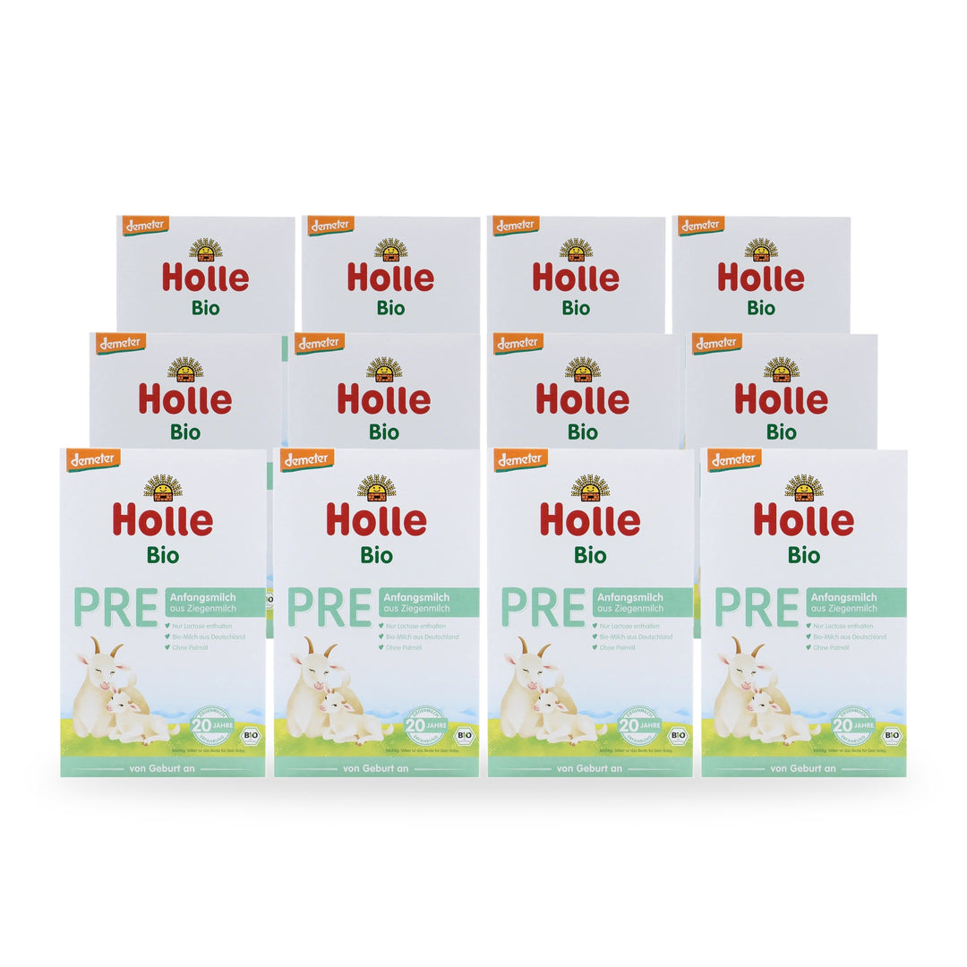 Holle Goat PRE European organic newborn formula, 12 pack of 400g boxes, for babies 0 to 6 months
