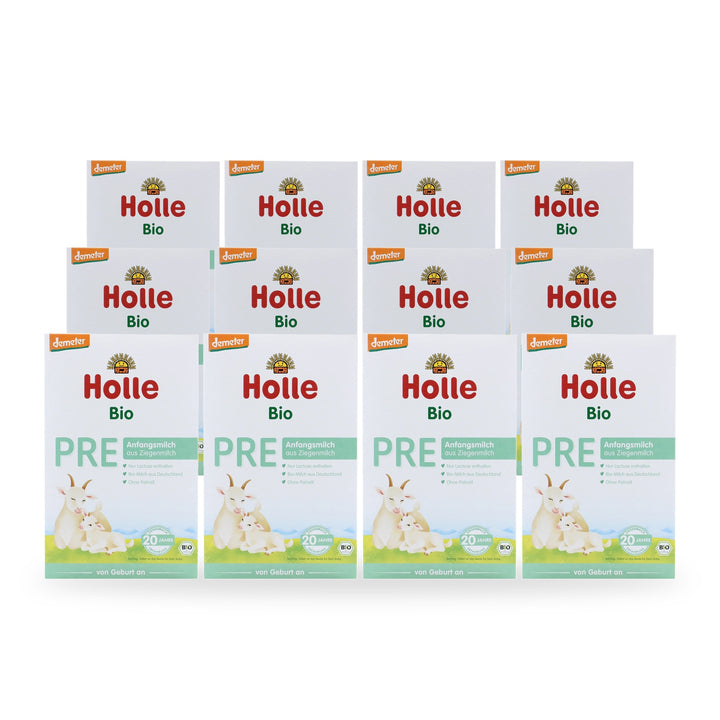 Holle Goat PRE European organic newborn formula, 12 pack of 400g boxes, for babies 0 to 6 months