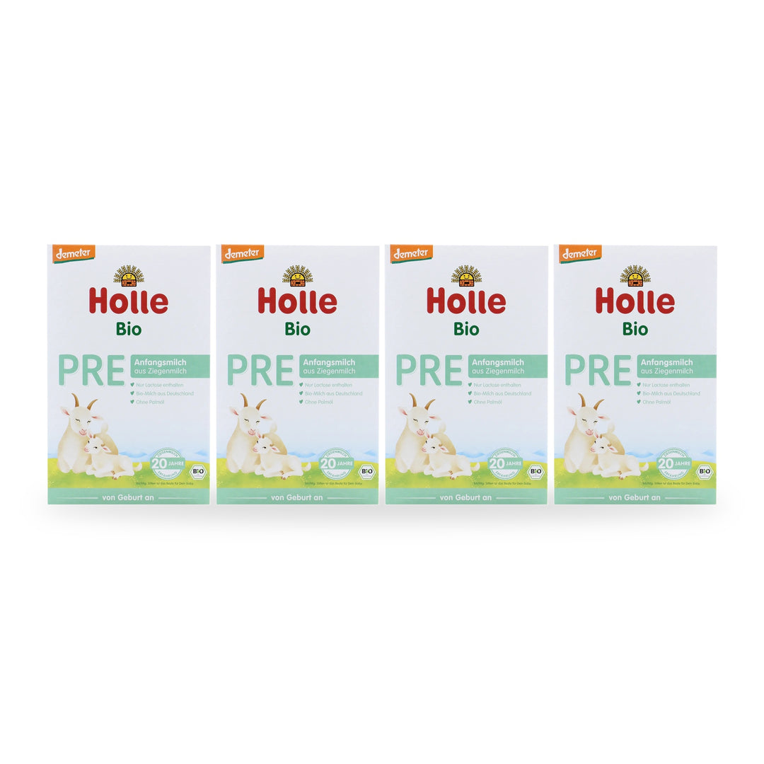 Holle Goat PRE European organic newborn formula, 4 pack of 400g boxes, for babies 0 to 6 months