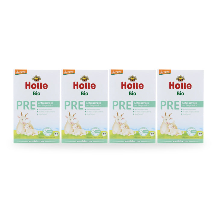 Holle Goat PRE European organic newborn formula, 4 pack of 400g boxes, for babies 0 to 6 months