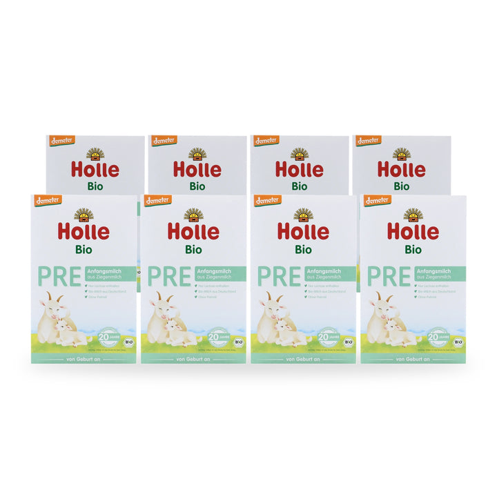 Holle Goat PRE European organic newborn formula, 8 pack of 400g boxes, for babies 0 to 6 months