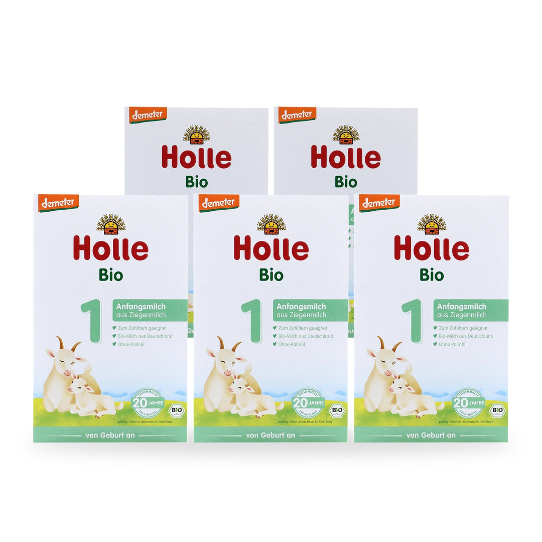 Holle Goat Stage 1 European organic baby formula, 5 pack of 400g boxes, for babies 0 to 6 months