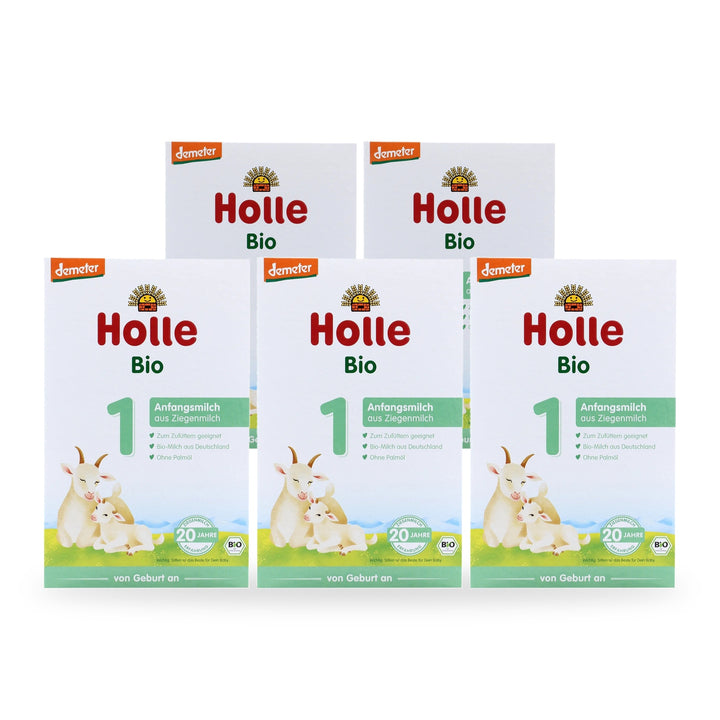 Holle Goat Stage 1 European organic baby formula, 5 pack of 400g boxes, for babies 0 to 6 months