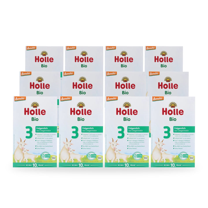 Holle Goat Stage 3 European organic toddler formula, 12 pack of 400g boxes, for toddlers 10 to 12 months