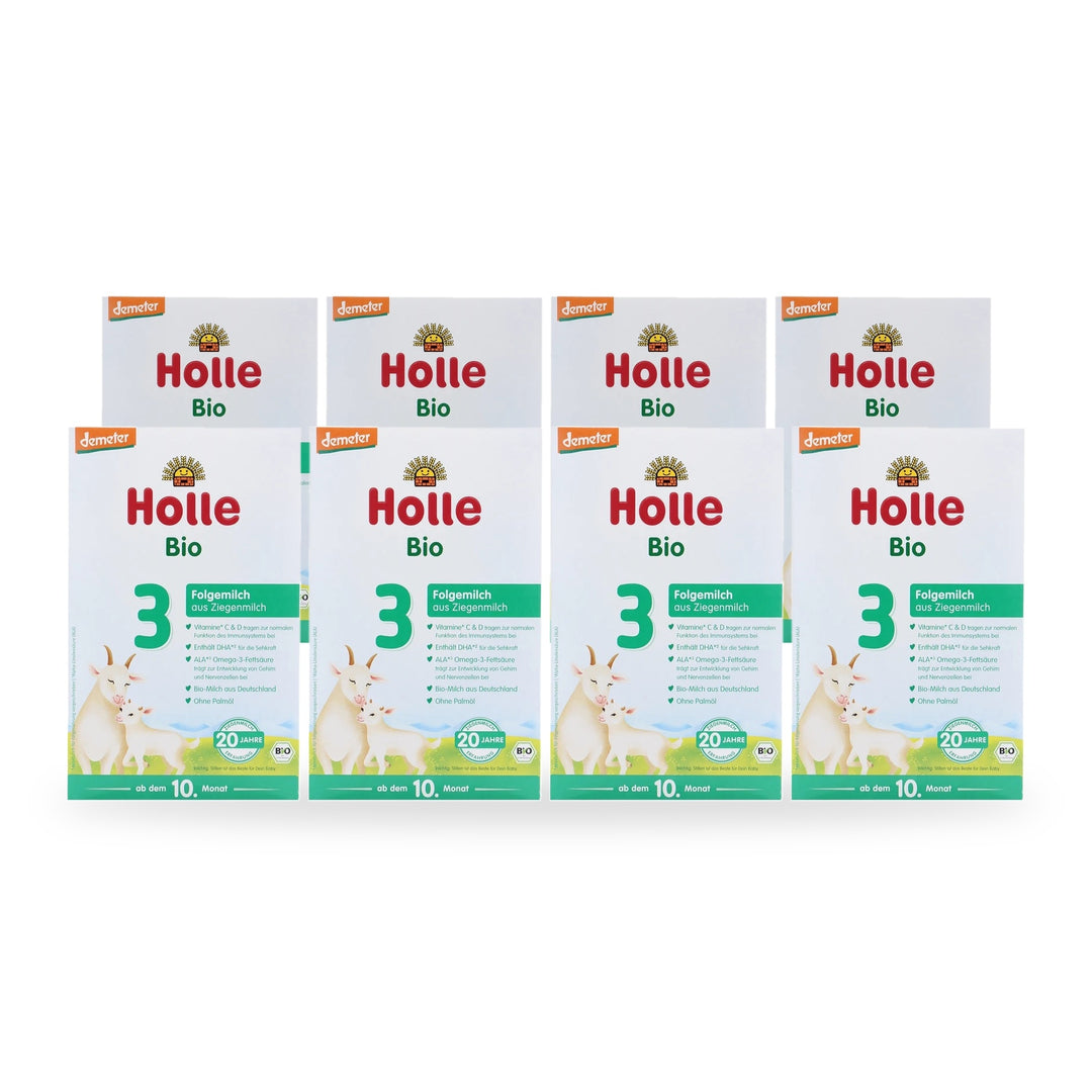 Holle Goat Stage 3 European organic toddler formula, 8 pack of 400g boxes, for toddlers 10 to 12 months