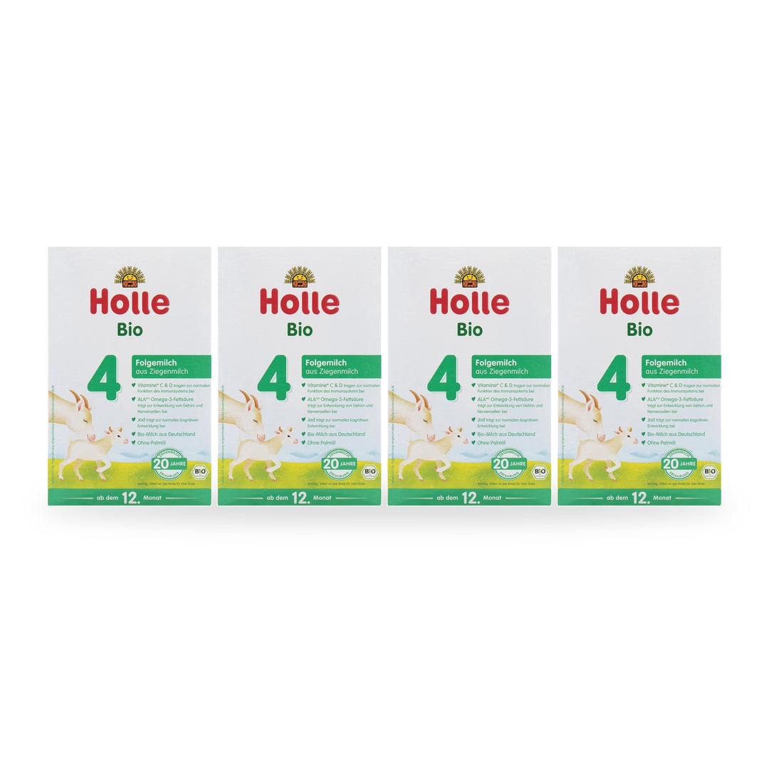 Holle Goat Stage 4 European organic toddler formula, 4 pack of 400g boxes, for toddlers 12 to 36 months
