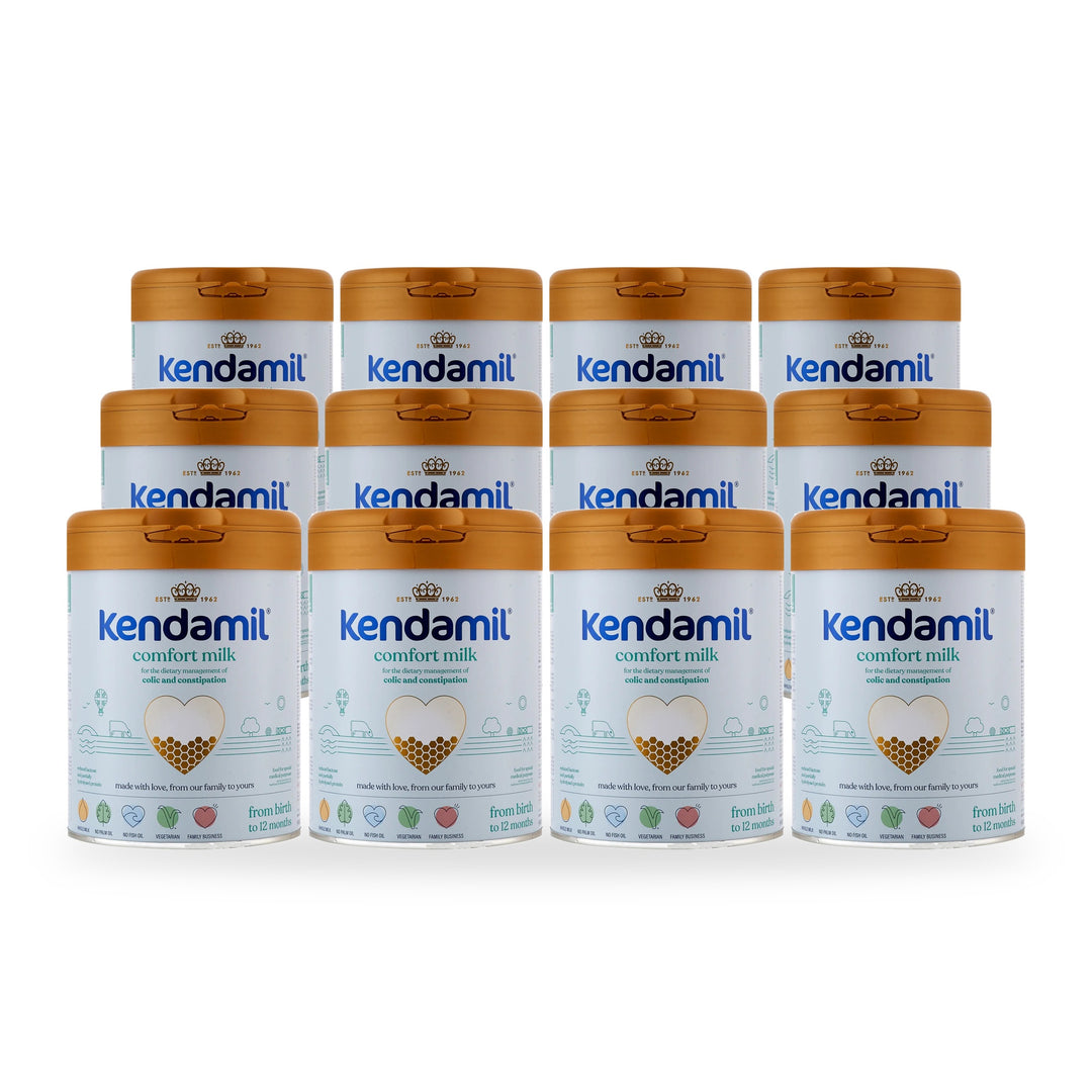 Kendamil UK Comfort European baby formula, 12 pack of 800g cans, from birth to 12 months