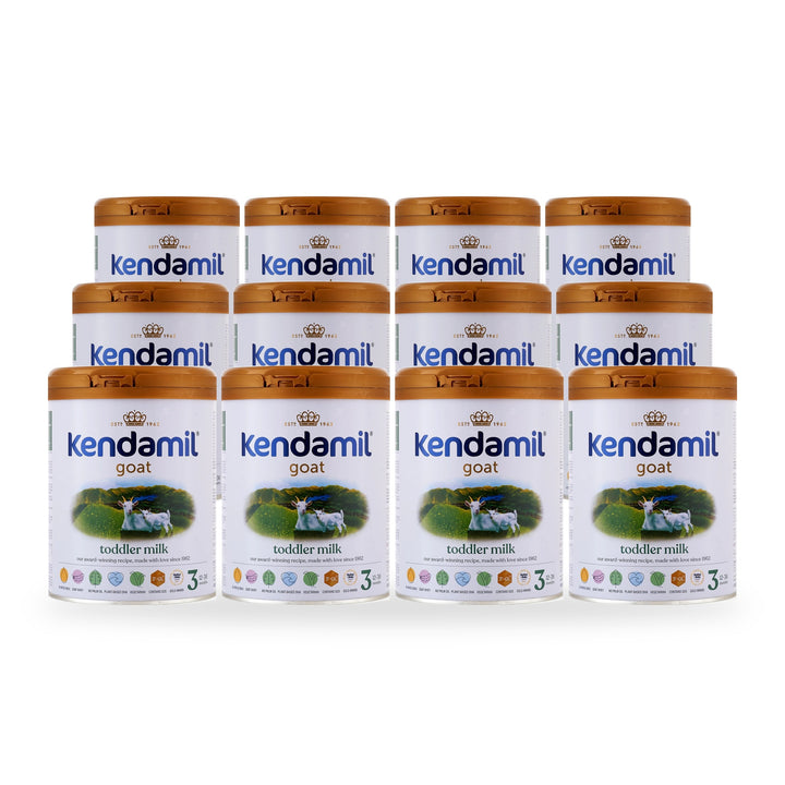 Kendamil UK Goat Stage 3 European toddler formula, 12 pack of 800g cans, for toddlers 12 to 36 months