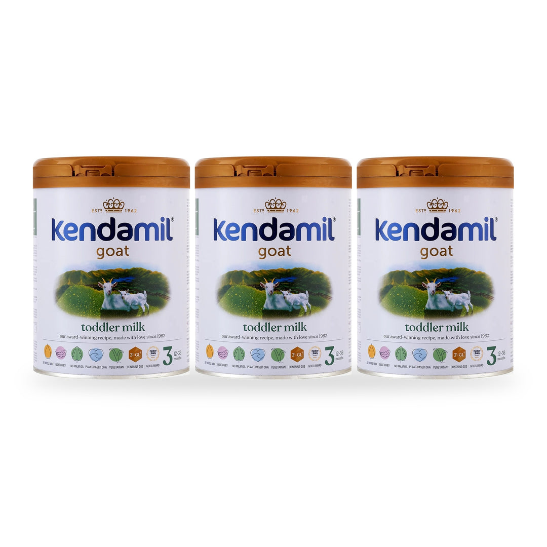 Kendamil UK Goat Stage 3 European toddler formula, 3 pack of 800g cans, for toddlers 12 to 36 months