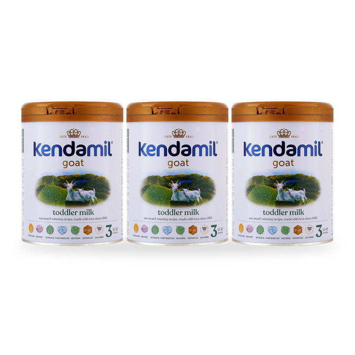 Kendamil UK Goat Stage 3 European toddler formula, 3 pack of 800g cans, for toddlers 12 to 36 months