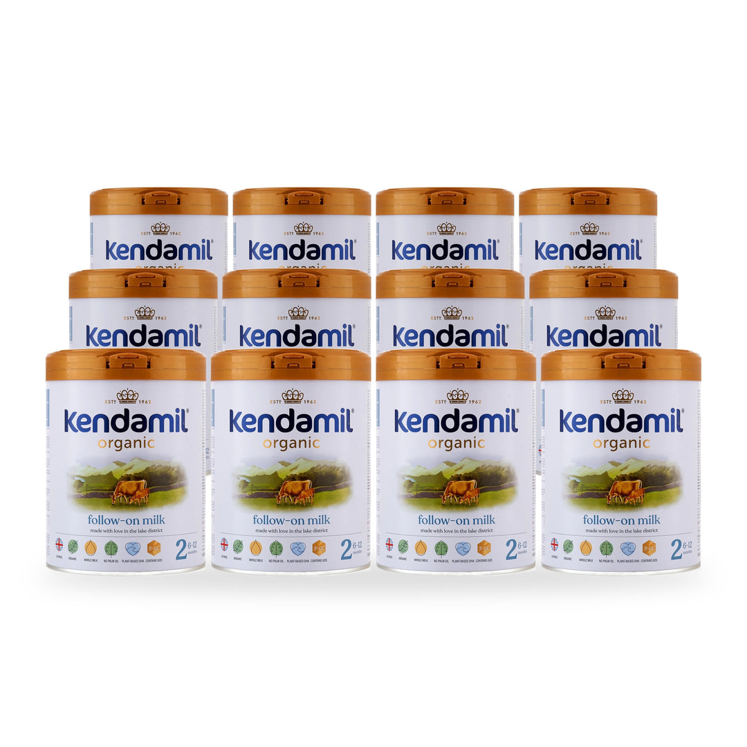Kendamil UK Organic Stage 2 European organic baby formula, 12 pack of 800g cans, for babies 6 to 12 months