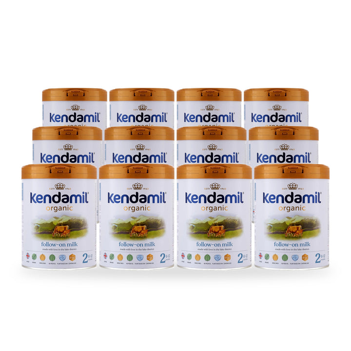 Kendamil UK Organic Stage 2 European organic baby formula, 12 pack of 800g cans, for babies 6 to 12 months