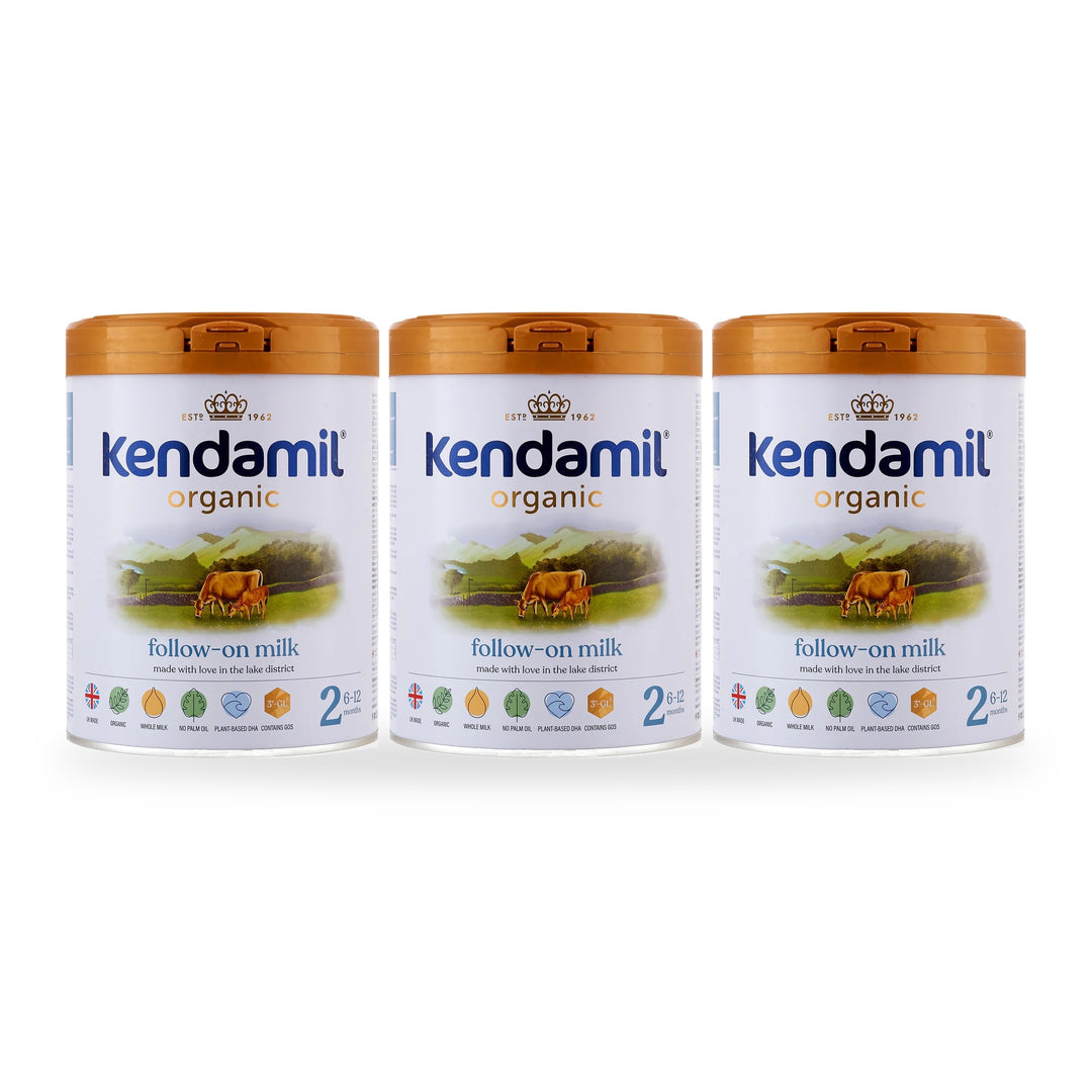 Kendamil UK Organic Stage 2 European organic baby formula, 3 pack of 800g cans, for babies 6 to 12 months