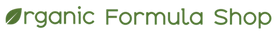 Logo of Organic Formula Shop with green text on a white background