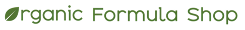Logo of Organic Formula Shop with green text on a white background